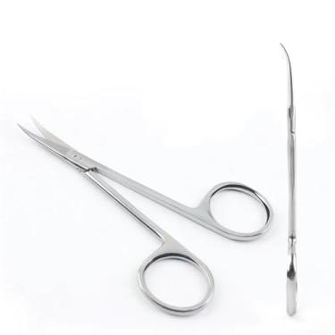 Imagem de Tesoura de manicure, tesoura de cotovelo, cortador de unhas profissional de aço inoxidável, ferramentas de manicure de salão, tesoura de olécrano, C