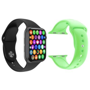 Imagem de Kit 1 Smartwatch Iwo 8 Preto + 1 Pulseira Extra Verde