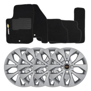 Imagem de Jogo de calotas 374cb-pta aro 14 cubo baixo + tapetes bordados prisma 