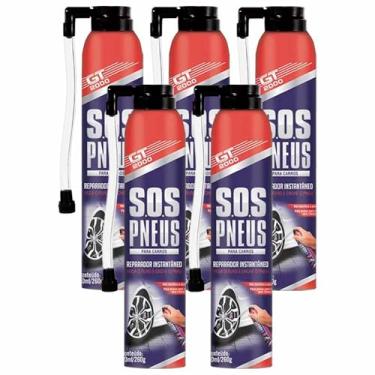 Imagem de 5 Sos Pneus Reparador Instantâneo Carro Moto Bicicleta 400ml