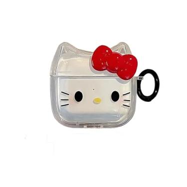 Imagem de Capa de fone de ouvido transparente transparente para AirPods 1/2, linda linda capa de silicone TPU macio, orelha de gatinho, AirPods 1/2, capa protetora à prova de choque para fones de ouvido iPod