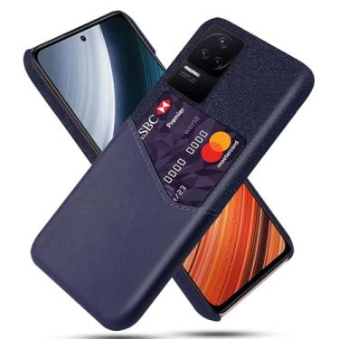 Imagem de Capa para Xiaomi Redmi K40S,Tela e tampa de couro PU,Antideslizante,360°cobertura completa à prova de choque com 1 slot de cartão atrás,Prevenção de queda-Blue