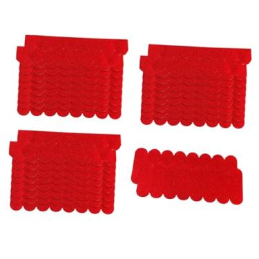 Imagem de KiBcsLic Folhas de feltro para artesanato, folhas de feltro para artesanato, telhas de madeira para casa de bonecas recortáveis, Vermelho