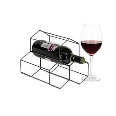 Imagem de Suporte para Vinhos 3 Garrafas – Adega Compacta em Metal