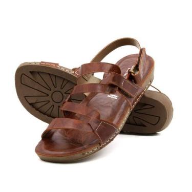 Imagem de Sandália Flatform Goa em Couro Crush Rust - 14269CR - Andacco, Marrom,