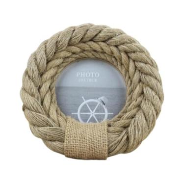 Imagem de Fenteer Porta-retratos de madeira prático e independente, porta-retratos, presentes de aniversário para dormitório, padaria, fazenda, hotel, sala de estar, Round 4inch