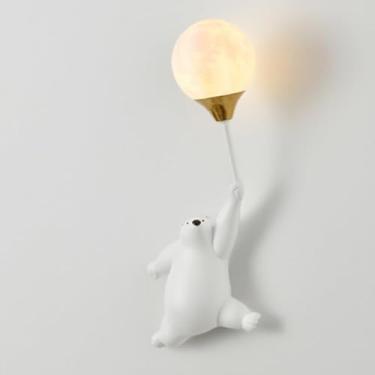 Imagem de Luz De Parede De Urso De Desenho Animado Balão Lâmpada De Parede Para Quarto Infantil Luminária De Parede De Montagem Na Parede De Fadas G9 Arandelas Com Fio Para Meninas Menin, White, right