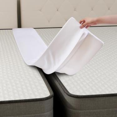 Imagem de Vekkia Kit conversor de cama de solteiro para cama king size - 203 cm x 30 cm Split Twin to King Gap Filler para cama ajustável, conector de cama de colchão com capa lavável para hóspedes (80 pol. ×