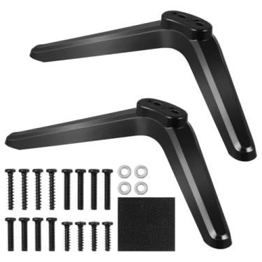 Imagem de Unomor 2 peças de suporte universal para TV com suportes de montagem Suporte de TV de mesa com parafusos de altura ajustável para TVs LED/LCD
