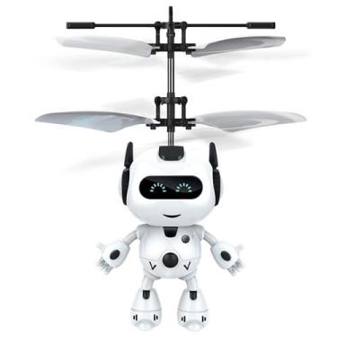 Imagem de Helicóptero Robô Mini Flight Usb Recarregável Sensor Infravermelho Luz