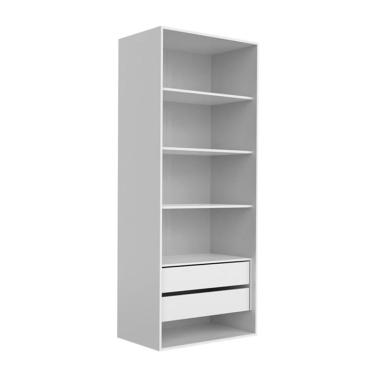 Imagem de Guarda-Roupa Modulado New Tuyo 2 Gavetas e 4 Prateleiras Branco 90 cm