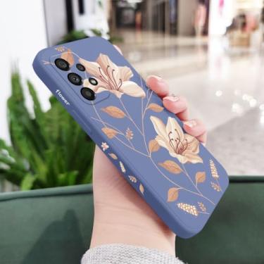 Imagem de Capa de celular com estampa de flores para Samsung A54 A34 A24 A73 A53 A33 A23 A56 A36 A26 A16 A13 A06 A72 A52 A32 A15 A25 A35 A55 4G 5G, azul claro, para A13 4G