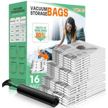Imagem de Sacos de vedação a vácuo YSBAG, pacote com 16 unidades para roupas com