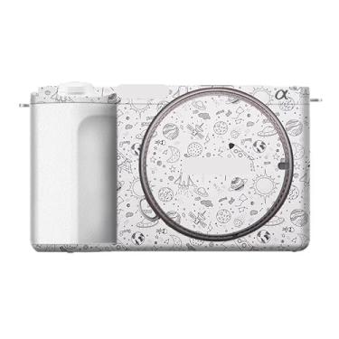 Imagem de Película protetora de vinil antirriscos para Sony ZV-E10 II filme de desenho animado protetor corporal acessórios de fotografia adesivo E10 Mark II (branco espacial + couro branco)