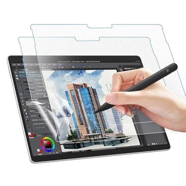 Imagem de QYiiD [Pacote com 2 protetores de tela de papel para Microsoft Surface Pro 7+/7/6/5/4/3, filme fosco PET para escrita natural, antirreflexo, anti-arranhões, compatível com Surface Pen
