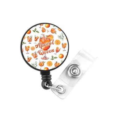 Imagem de PLITI Aperol Spritz presente italiano verão spritz presente coquetel amante presentes Aperol Queen crachá carretel para enfermeira médica (crachá aperol Queen)