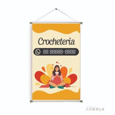 Imagem de Banner pronto Crochê BA 551 medida 45x70 cm arte Pronta