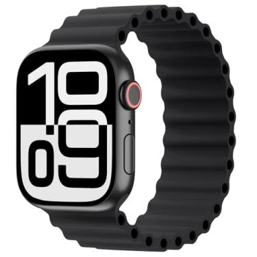 Imagem de Arctime Pulseira de silicone Ocean Solo compatível com Apple Watch Ultra/2 Series SE 10 9, 8, 7, 6, 5, 4, 3, 2 e 1 de 38 mm, 40 mm, 41 mm, 44 mm, 45 mm, 46 mm, 4, 3, 2 e 1