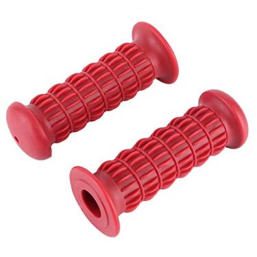 Imagem de Grcfumo Motocicleta Handbar Grips, Rubber Bar End Thruster Grip, Motocicleta Borracha Handlebar Grip Universal Hand Bar Grips Fit para XL833 CB400 CG125 Motor Bike (Vermelho)
