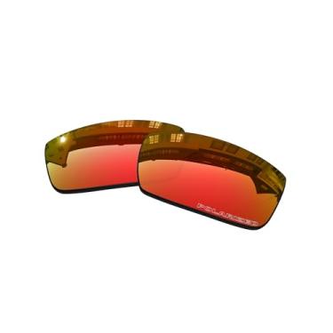 Imagem de OOWLIT Lentes de substituição compatíveis com óculos de sol Oakley Gascan OO9014, fogo, One Size