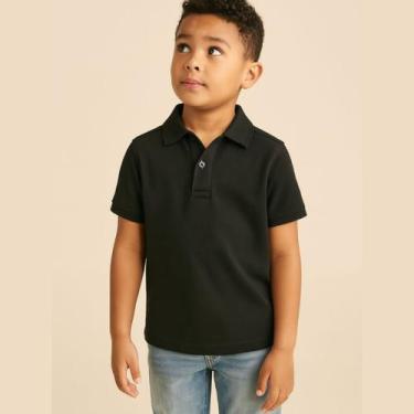 Imagem de Camisa Polo Infantil Masculina Básica com Gola Clássica e Botão Estilo