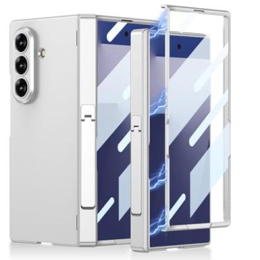 Imagem de LTLMYDAM Capa com suporte para Samsung Galaxy Z Fold 7, capa de dobradiça de sucção magnética, protetor de tela frontal antiarranhões fino com tudo incluído, branca, dobra 7