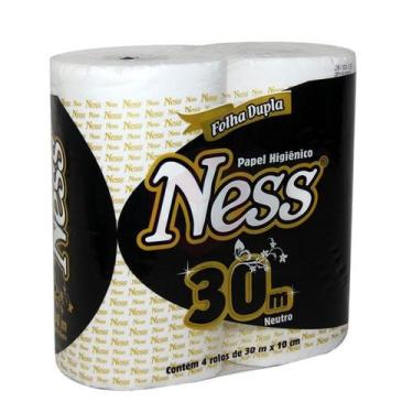 Imagem de Papel Higiênico Ness Folha Dupla 30m Pacote 4 Unidades