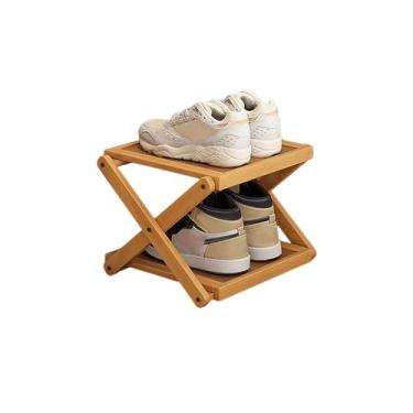 Imagem de Simcat Sapateira para armário de bambu para armazenamento de sapatos de madeira independente para armário, entrada, entrada da porta da frente (2 camadas, cor original)