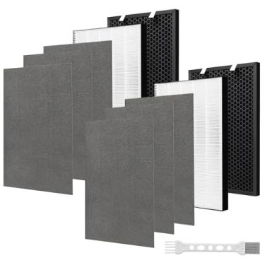 Imagem de Asrhine 2 conjuntos de filtros de substituição Air220 Air320 compatíveis com Bissell Air320 Air220 2768A 2609A, 2 filtros, 6 pré-filtros e 2 filtros de carvão ativado, compare as peças 2677,2678,2804