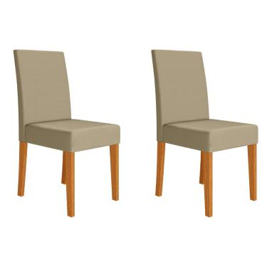 Imagem de Conjunto 2 Cadeiras Josi Poliman Móveis - Freijo UV/Bege
