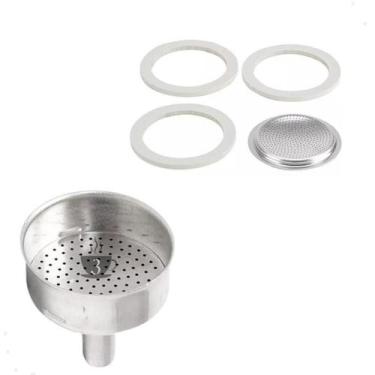 Imagem de Kit Funil Filtro E Borrachas Cafeteira Italiana - 3 Xícaras - Ke Home