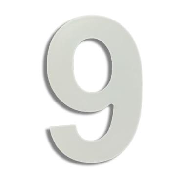 Imagem de Número Residencial Casa Apartamento Auto Colante em Alumínio Composto (ACM) 12cm Branco (9)