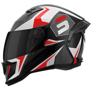 Imagem de Capacete Moto Pro Tork Stealth Concept Fechado Integral Esportivo Aerodinâmico Masculino Feminino Viseira Fumê Escura (58,BRANCO - VERMELHO)