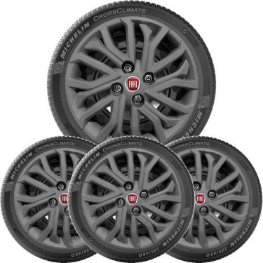 Imagem de 4X Calota Fiat Palio Siena Novo Uno Aro 14 Grafite 295Cb