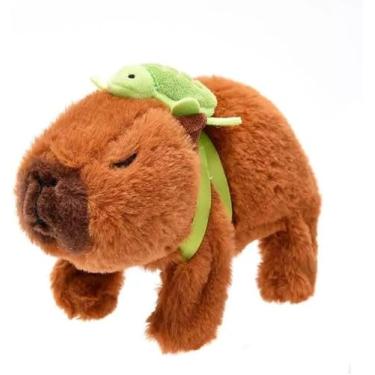 Imagem de Capivara Filó Pelúcia Antialérgica com Mochila Fofa Presente Crianças