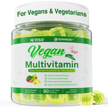 Imagem de Multivitamínico NEVISS Vegan para mulheres e homens com metil B12, D3 