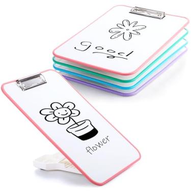 Imagem de Seajan 4 conjuntos de quadros inclinados para escrita com suporte, quadro branco de mesa de 15°-75°, apagável a seco, 30 x 23 cm, portátil, reutilizável, prática de caligrafia, material de escritório