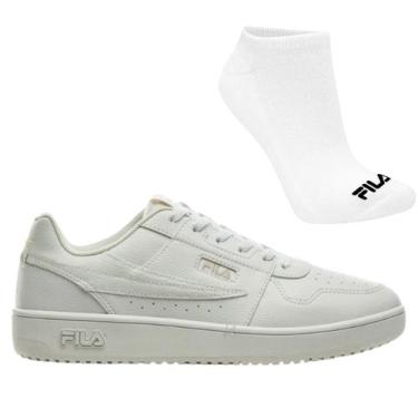 Imagem de Tênis Fila ACD Classic Masculino e Meia, 40, Branco, Dourado, Masculin