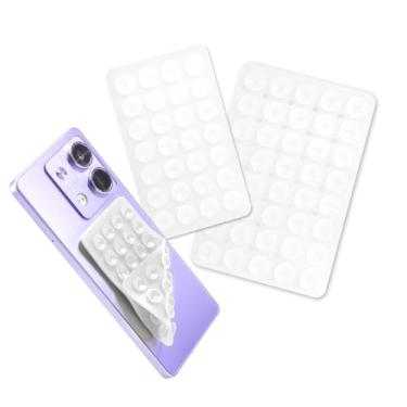 Imagem de EKIND 2 peças de suporte de telefone com ventosa de silicone, adesivo de silicone, aderência dupla face 28 e 40, suporte de telefone mãos livres para espelho, janela, mesa para selfies, chamadas de