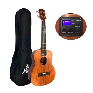 Imagem de Ukulele Malibu tenor eletrico sapele natural 26SE com capa