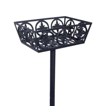 Imagem de Lixeira Flor De Liz Alumínio Fundido Calçada Rua 56x40x28cm - LUMINÁRI