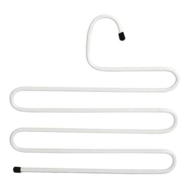 Imagem de Cabide Metal Multiuso Calças Saias Bermudas 5 Espaços Branco - YAAY