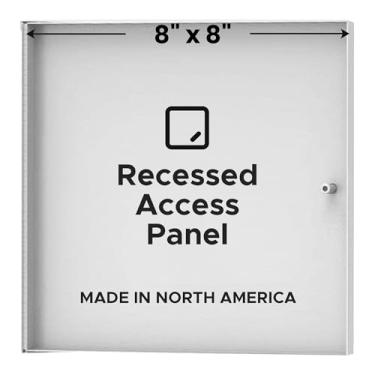 Imagem de Melhor painel de acesso embutido de 20,3 cm x 20,3 cm sem flange, porta de acesso embutida para drywall de 1,5 cm, painel de drywall de aço laminado a frio de calibre 16 com dobradiça de piano para