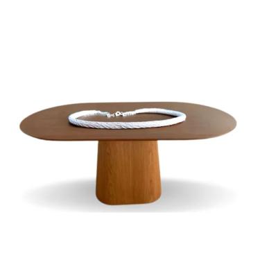 Imagem de Mesa De Jantar Cone Retangular Arredondada 140x90cm Cinamomo