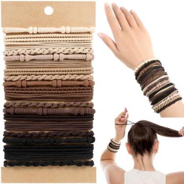 Imagem de Laços de cabelo OHCISP Boho 20 PCS para cabelos castanhos grossos ou f