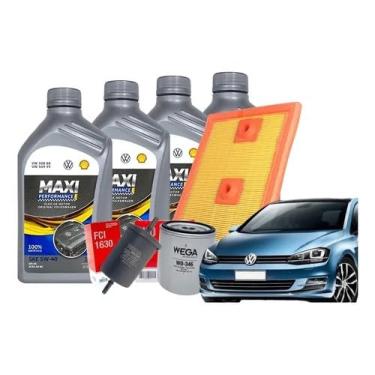 Imagem de Kit Troca de Óleo 5W40 Maxi Performance 4 Litros + Filtros Ar Óleo Combustível Compatível com Novo Golf 1.4 TSI 2016 a 2019
