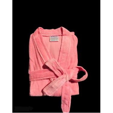 Imagem de Roupão Veludo Adulto 100% Algodão Plus Size Briza Rosa (3008) Tam GGG