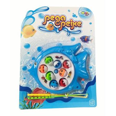 Imagem de Jogo Pega Peixe Com Varinha Pescaria Infantil Azul - Wellkids WBU2876 