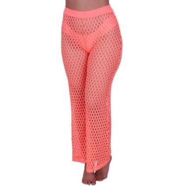 Imagem de Calça Saída De Praia Furadinha Cintura Alta Moda Praia Verão -c2 ATENA