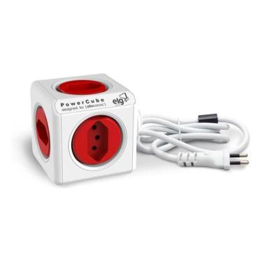 Imagem de Filtro de Linha 5 Tomadas Cubo PowerCube Extended Vermelho PWC-X5/3M E